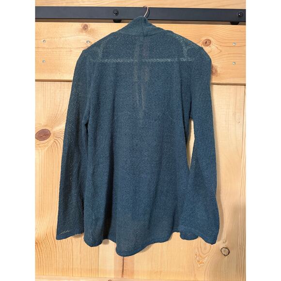 3 Stones Free People Knitted Cardigan Double Zippered Teal Womens Size Petite S - Picture 2 of 5